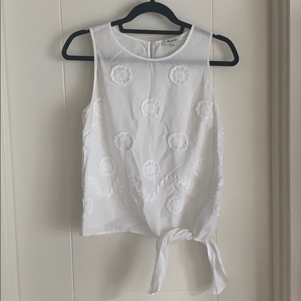 Madewell tank top with tie and floral detail